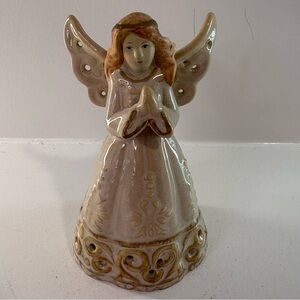 Vintage Ceramic Angel Bell 5” Handcrafted Figurine with Detailing